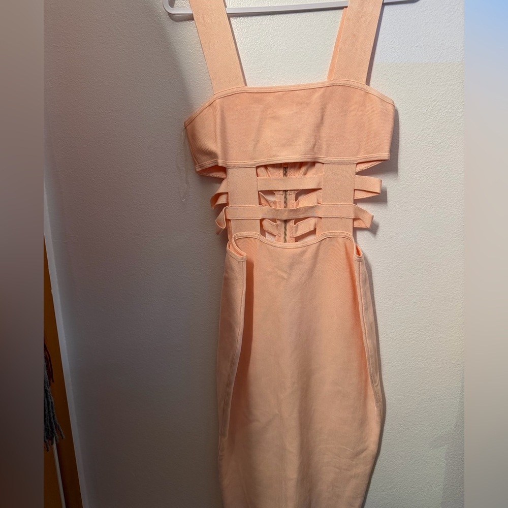 House of CB Peach Bandage Maxi Dress